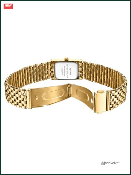 Luxury Gold Watch for Women Stainless Steel Bracelet Square Dial Japanese main image 5